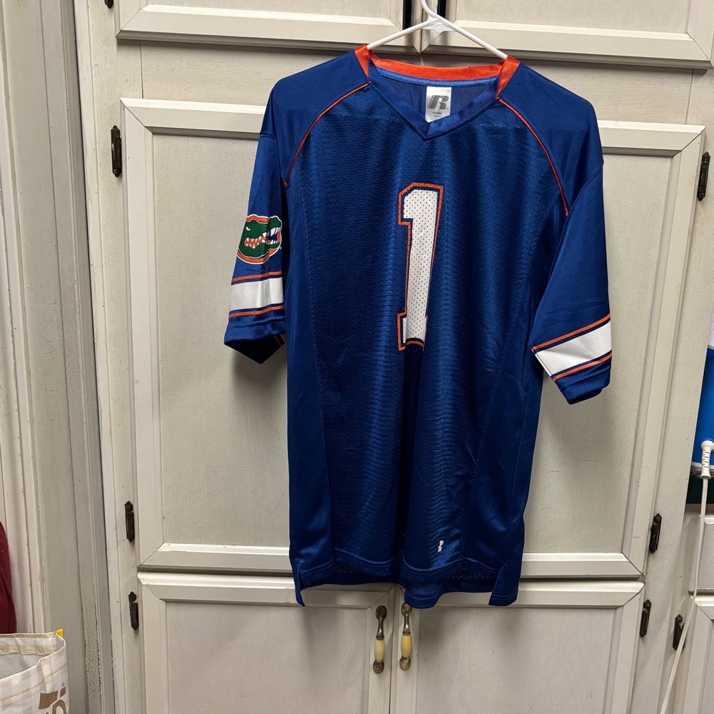 Florida Gators Russell Football Jersey Medium M #1 Blue Orange Men's